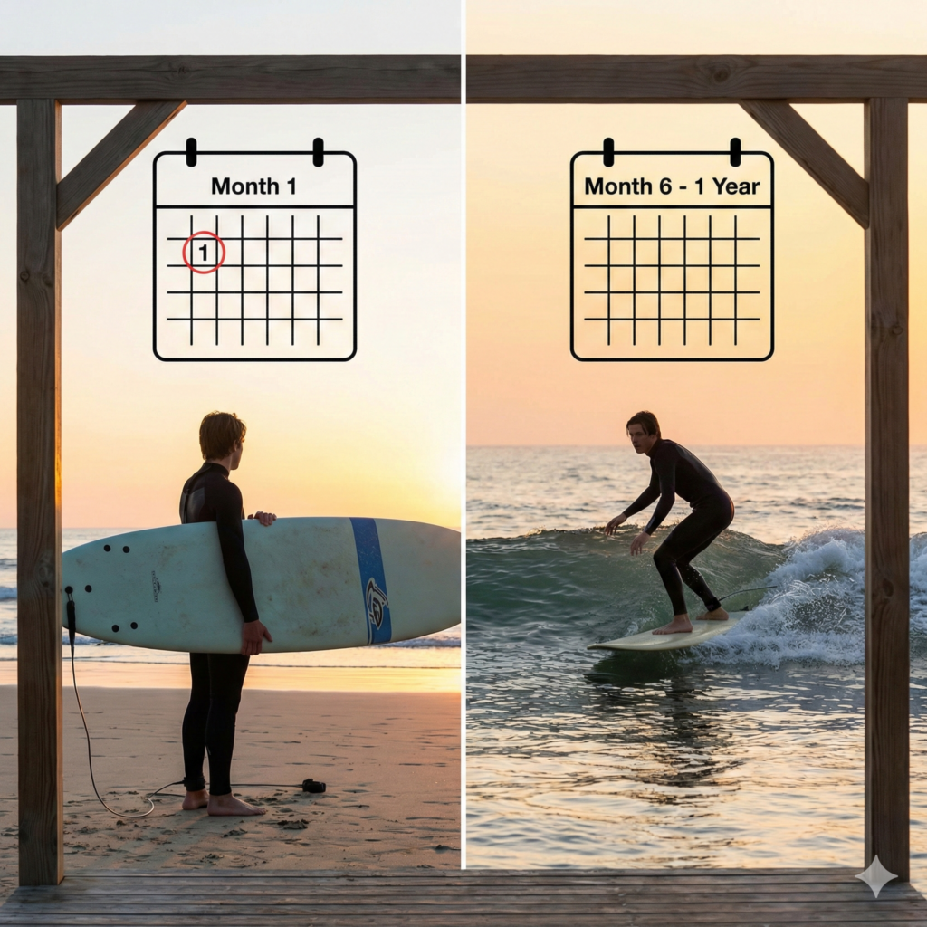 journey of a begginer surfer