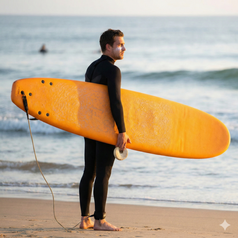 Surfer seing the waves