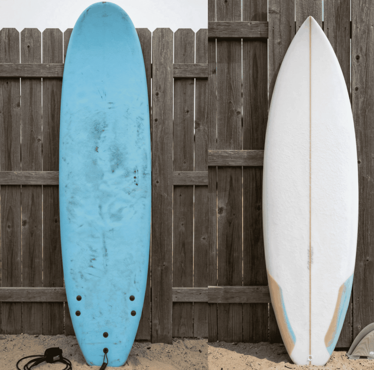 Twho surfboard stand in