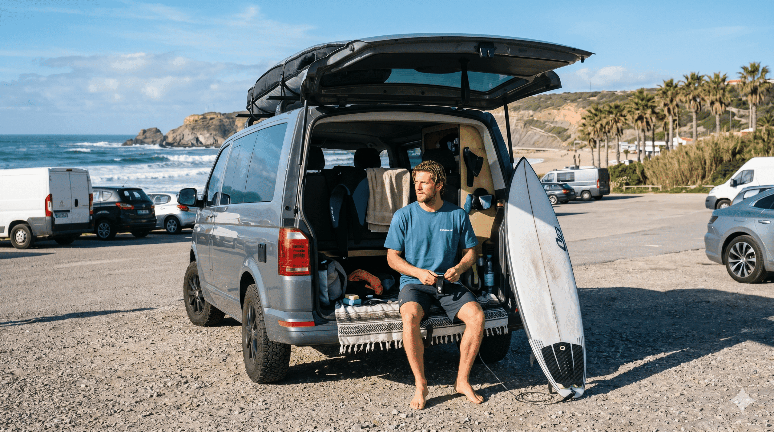 High-performance, crossover-style technical surfwear designed for UV protection and durability in modern coastal environments.